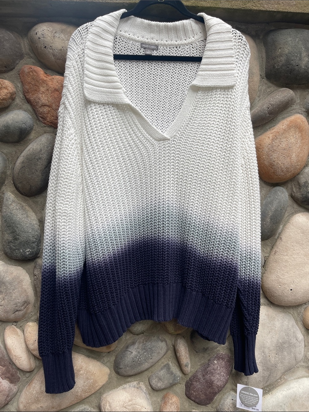 Falls Creek Dip Dye V- Neck Sweater NWT 3X